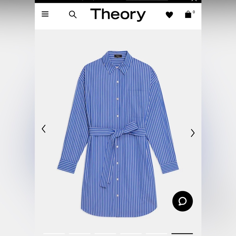 Oversized Shirt Dress in Striped Cotton Size P, like-new